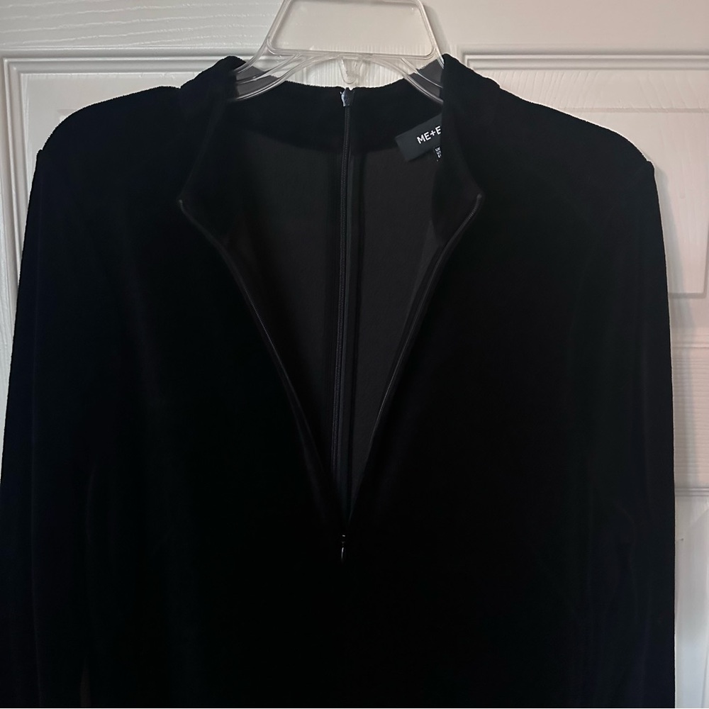 ME+EM Perfect Simplicity Stretch Velvet Black Maxi Dress | Sz 10 - Picture 5 of 15